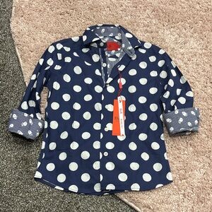 Boys New Polka Dot Kids Shirt - Blue